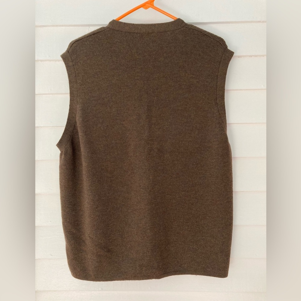 Jos. A. Bank | Merino Wool Chocolate Brown Button Up Sweater Vest Size Large - Picture 2 of 5